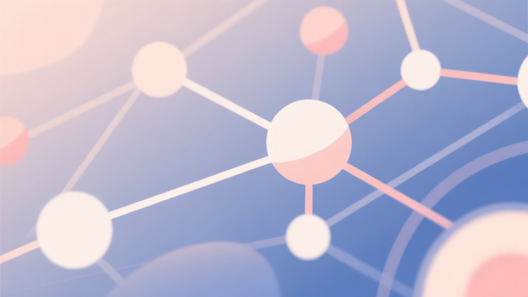自动生成图片: Abstract network nodes connected by lines, soft color scheme, clean minimal illustration, modern digital concept of a game scoring system high quality illustration, detailed, 16:9