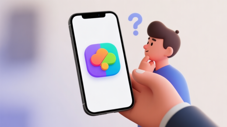 自动生成图片: A smartphone screen showing a colorful game icon next to a thoughtful person's hand, soft focus background, minimalist style, representing decision-making and curiosity high quality illustration, detailed, 16:9